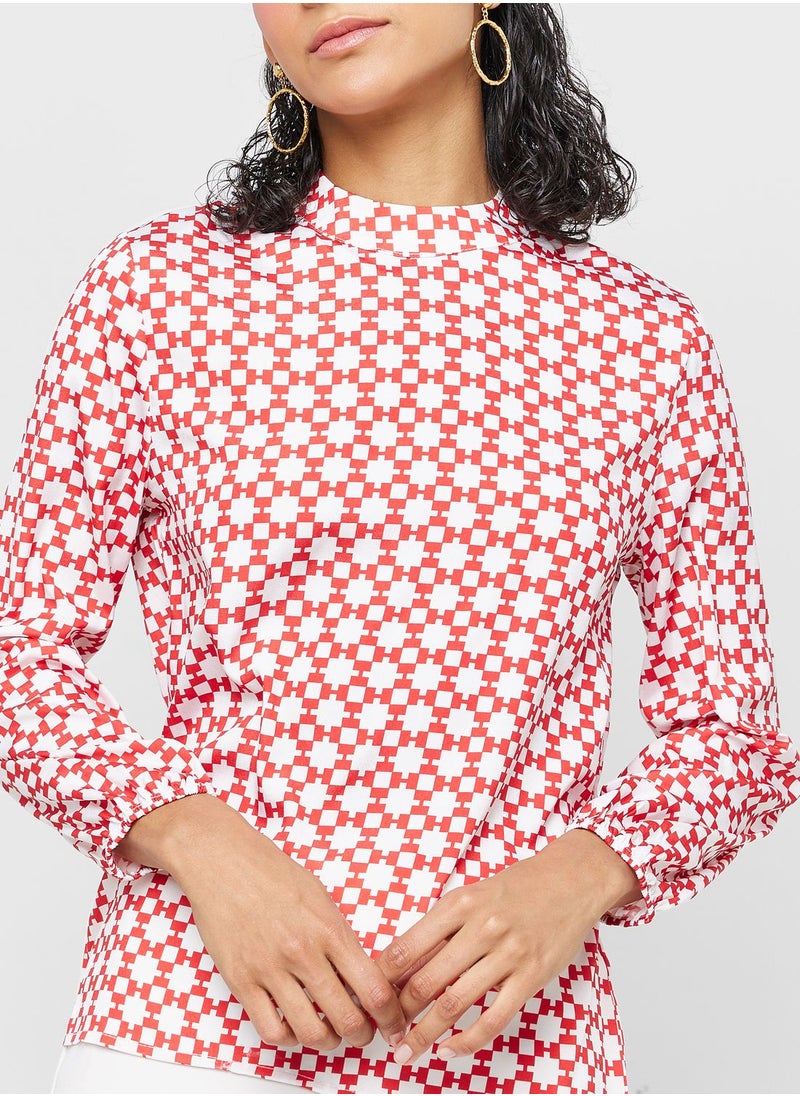 ELLA - Geometric Printed Top - Image 1