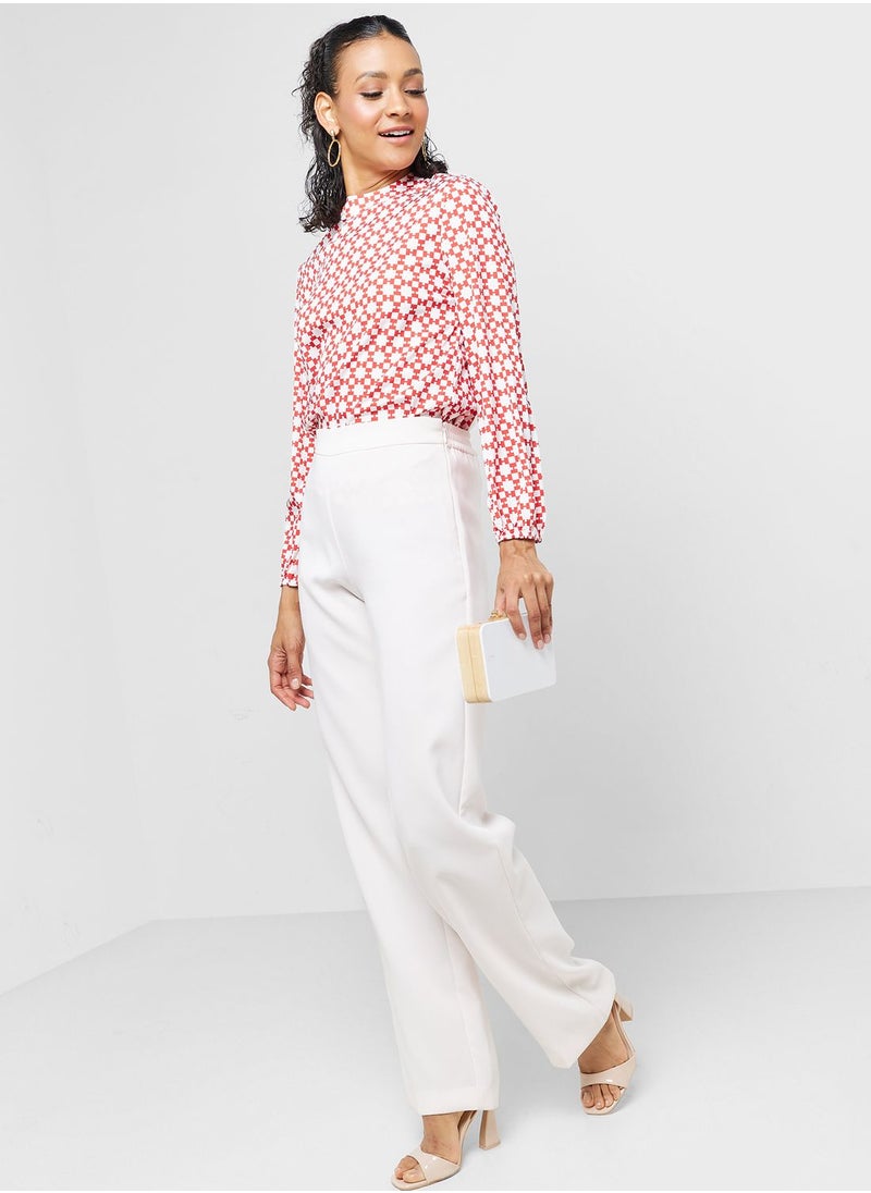 ELLA - Geometric Printed Top - Image 1