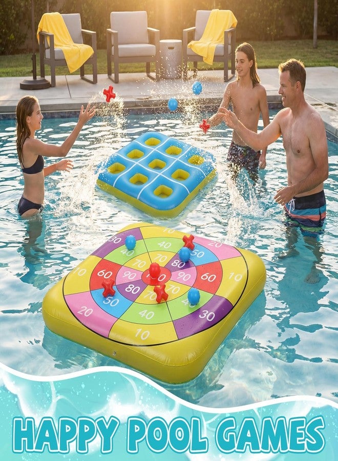 Conderyang 2-in-1 Pool Games Set Inflatable Giant Tic Tac Toe Bean Bag Toss Game 4.6 Ft Double-Sided Foldable Floating Water Toys Outdoor Play for Summer Swimming Pool Family Reunion Game Beach Party - Image 5