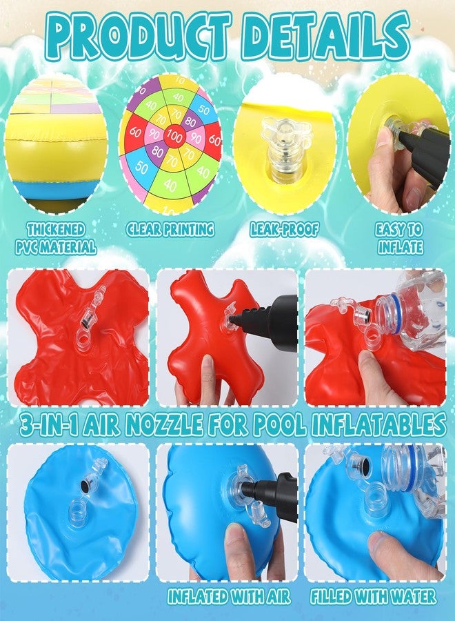 Conderyang 2-in-1 Pool Games Set Inflatable Giant Tic Tac Toe Bean Bag Toss Game 4.6 Ft Double-Sided Foldable Floating Water Toys Outdoor Play for Summer Swimming Pool Family Reunion Game Beach Party - Image 3
