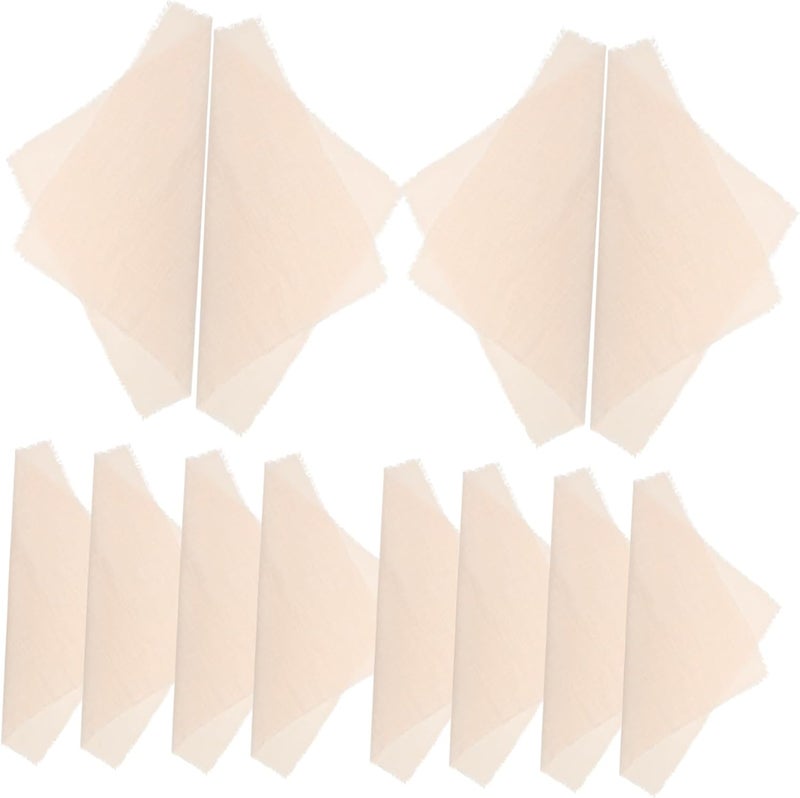 12Pcs Large Square Polyester Dinner Napkins with Decorative Fringed Edges for Weddings and Events Soft and Reusable Table Napkins for Home and Restaurant Use Elegant - Image 1