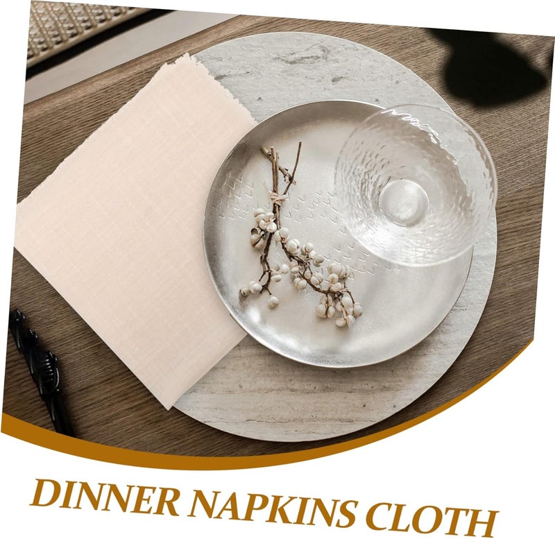 12Pcs Large Square Polyester Dinner Napkins with Decorative Fringed Edges for Weddings and Events Soft and Reusable Table Napkins for Home and Restaurant Use Elegant - Image 4