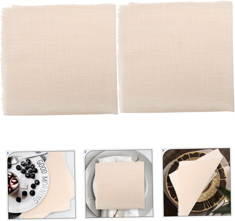 12Pcs Large Square Polyester Dinner Napkins with Decorative Fringed Edges for Weddings and Events Soft and Reusable Table Napkins for Home and Restaurant Use Elegant - Image 3