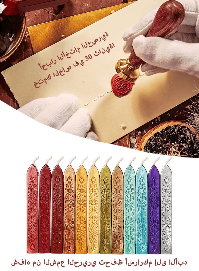 Organizer 12 Pieces Sealing Wax Sticks with Wicks for Letter Seal Wax Stamp, Wedding Invitations, Packaging Decoration, Christmas Gift Ideas (Color) - Image 1