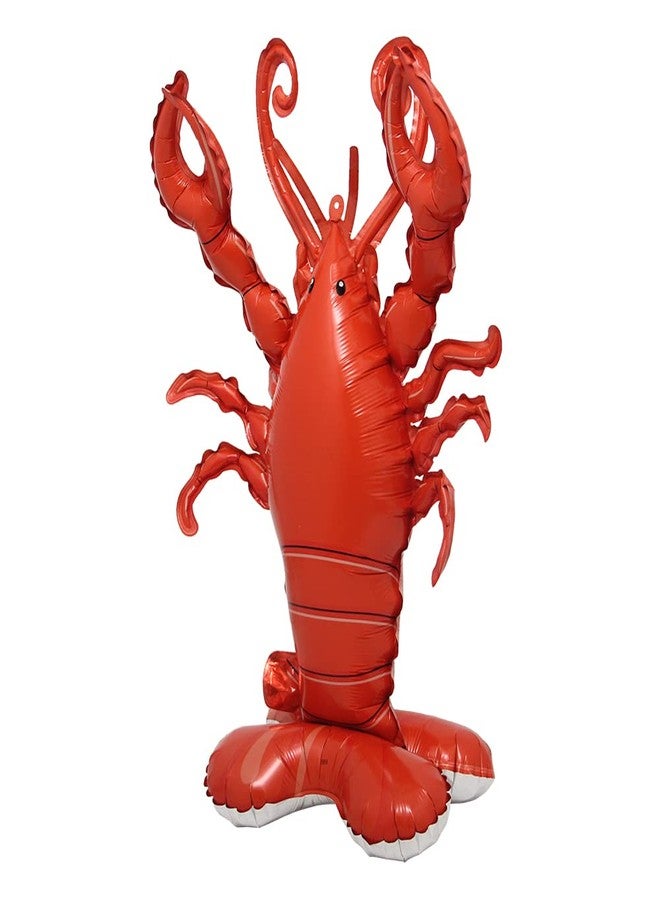 RUIANSI Selfstand 3D Animal Fox Koala Lion Elephant Panda Cow Rabbit dinosaur Triceratops Stegosaurus Baby shower Ball Foil Balloons Birthday Party Baby Shower Decorations Kids Toys (Base Lobster) - Image 1