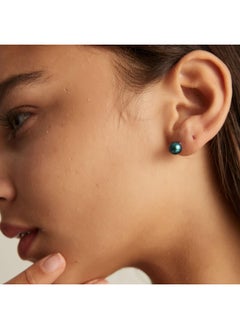 Yami Akoya Black Pearl Earrings, Round Saltwater Cultured Pearls With 925 Sterling Silver Stud Earrings, Hypoallergenic Jewelry Gifts For Women And Men 6.0Mm  - Image 2