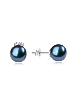 Yami Akoya Black Pearl Earrings, Round Saltwater Cultured Pearls With 925 Sterling Silver Stud Earrings, Hypoallergenic Jewelry Gifts For Women And Men 6.0Mm  - Image 1