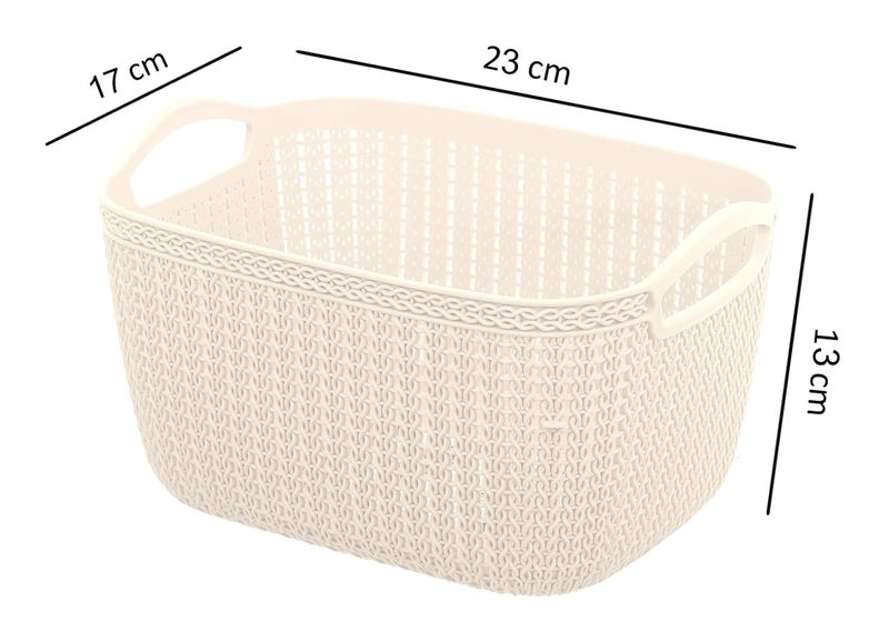 Kuber Industries Unbreakable Plastic Multipurpose Medium Size Flexible Storage Baskets|Fruit Vegetable Bathroom Stationary Home Basket with Handles - Image 2