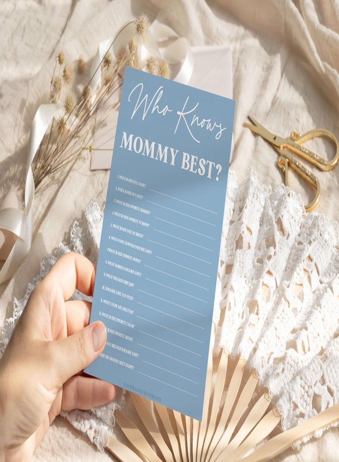 Your Main Event Prints Blue Boy Baby Shower Games and Activities, Minimalistic Design, Bingo, What's in Your Phone, Guest Quest, Who Knows Mommy Best, 25 Pack - Image 2