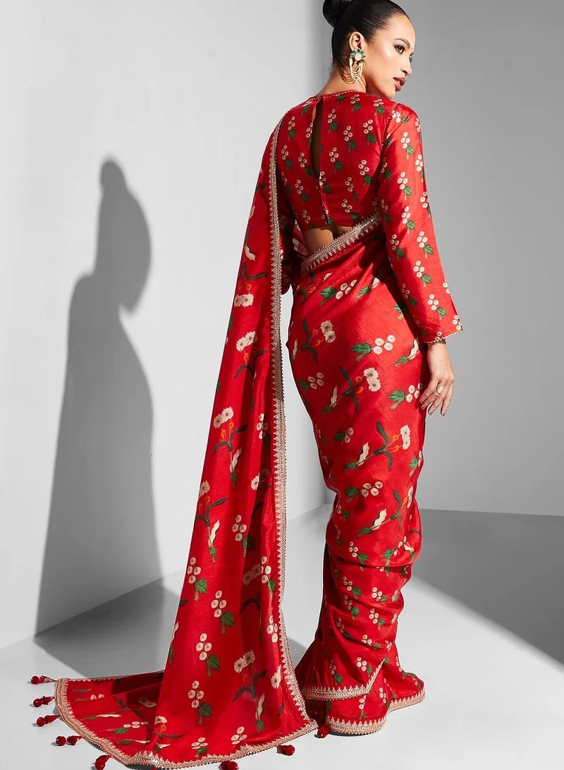 masaba Floral Print Saree