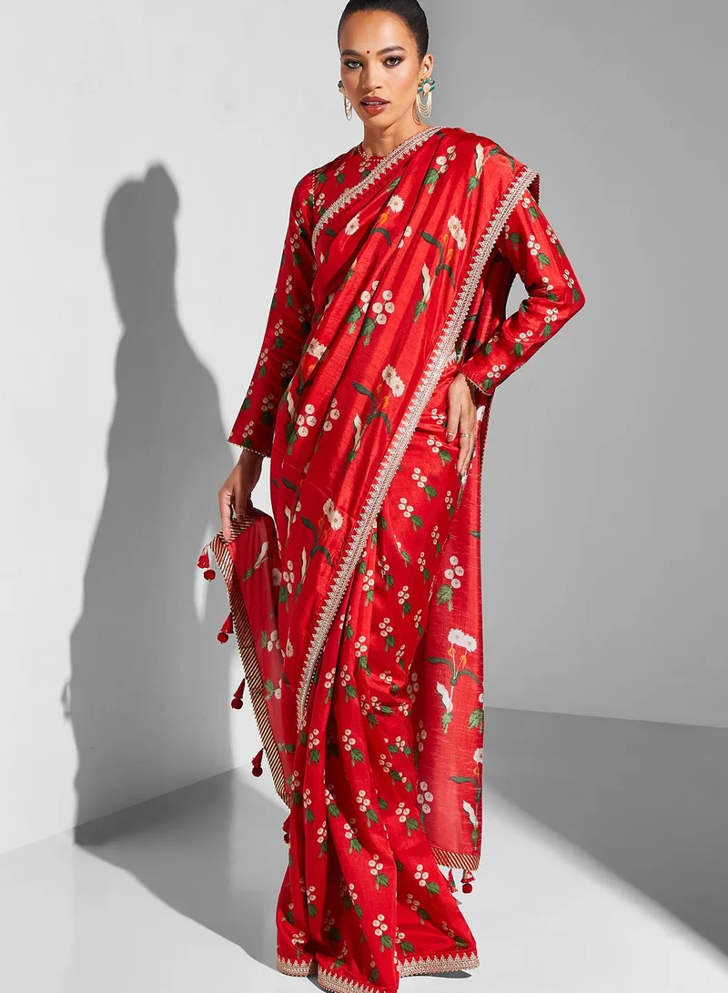 masaba Floral Print Saree