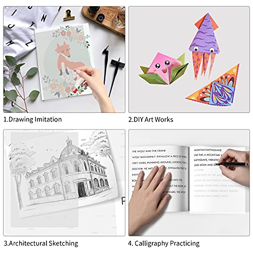 Ueerdand 100 Sheets White Tracing Paper 100 Sheets Carbon Transfer Paper and 5 Pieces Ball Embossing Styluses for Wood Burning Craft, Paper, Canvas and Other Art Craft Surfaces - Image 4