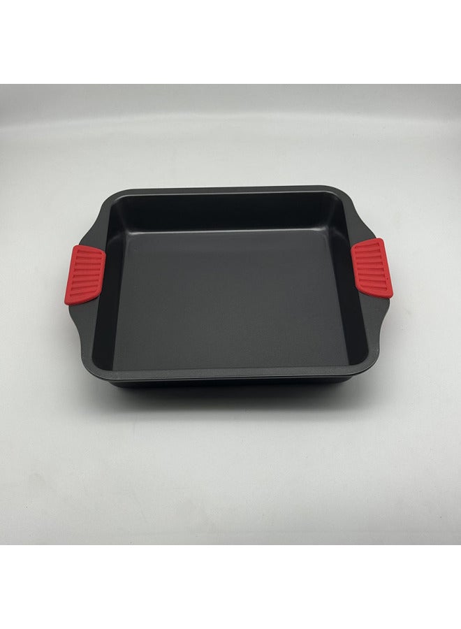Baking Baking Tray Silicone Handle Barbecue Tray Biscuit Non-stick Baking Mold Rectangular Binaural Baking Tray-Specifications:Silicone Square Disc - Image 4