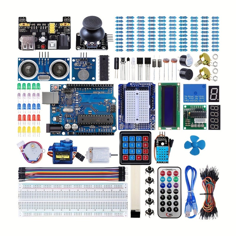 Electronics Kit Arduino Starter With LCD1602 Breadboard Servo Sensors LEDs - Image 5