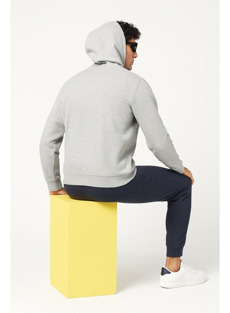 Men's Printed Hoodie & Joggers Tracksuit Set- Grey - Image 2