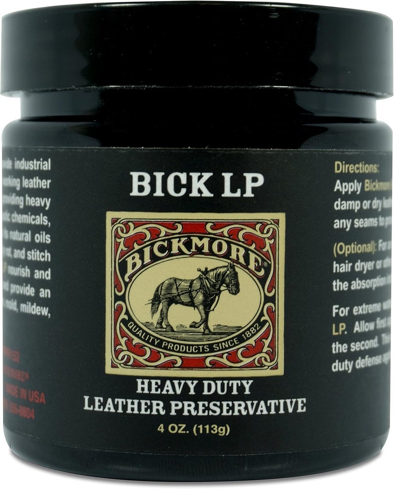 Bickmore Leather Conditioner, Scratch Repair Bick LP 4oz - Heavy Duty LP Leather Preservative | Leather Protector, Softener and Restorer Balm for Dry, Cracked, and Scratched Leather | Made in USA - Image 1