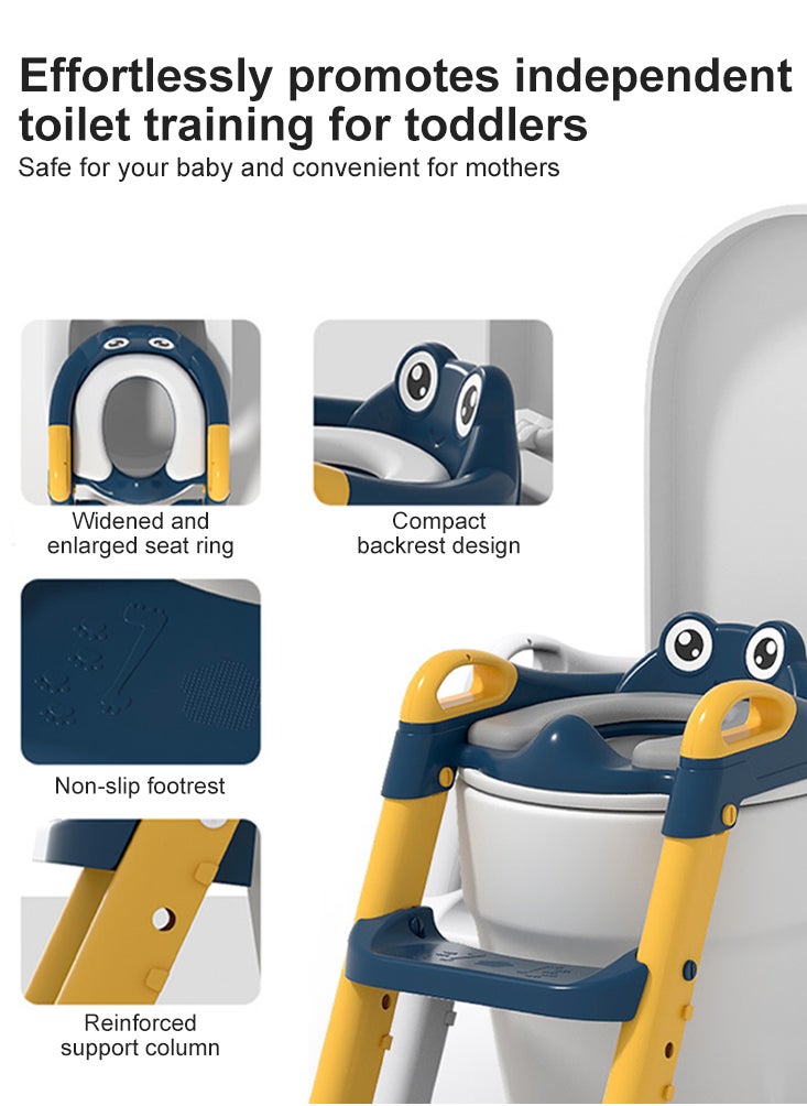 Perfii - Foldable Infant Potty Training Seat Urinal Backrest Chair with Adjustable Step Stool Ladder Safe Toilet Chair for Baby Kids - Image 1
