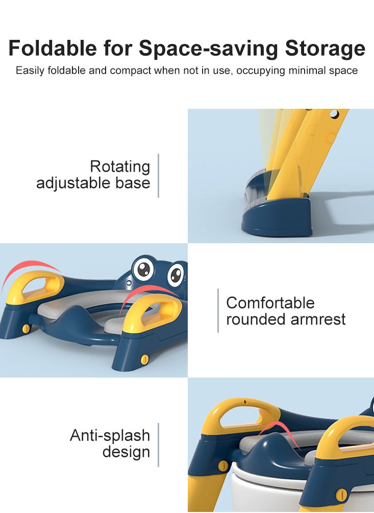 Perfii - Foldable Infant Potty Training Seat Urinal Backrest Chair with Adjustable Step Stool Ladder Safe Toilet Chair for Baby Kids - Image 1