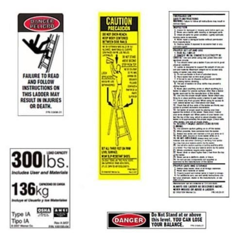 Werner 300 LB Fiberglass Step Ladder Label Kits by Werner