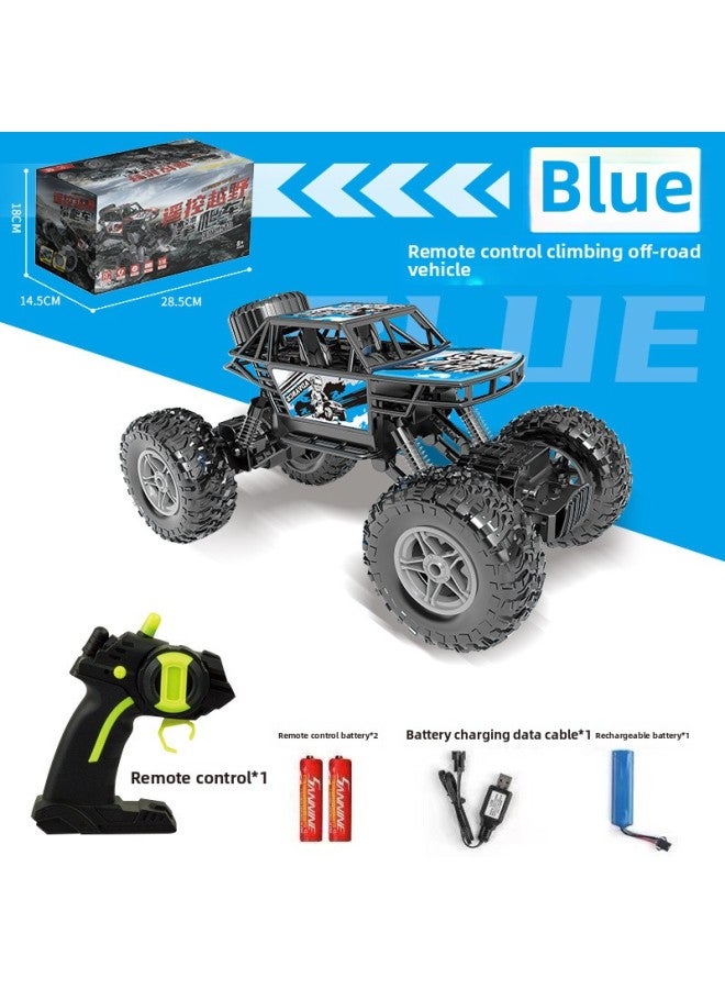 Alloy Climbing Car Children's Remote Control Off-road Vehicle Toy Car Remote Control Car Model High-speed Four-wheel Drive Racing Bigfoot Monster-Color:(27mhz) Extra Large 28cm 【alloy Version】 Blue 4-way Climbing Car-Scale:3 Sets Of Rechargeable Batteries + Charging Cable