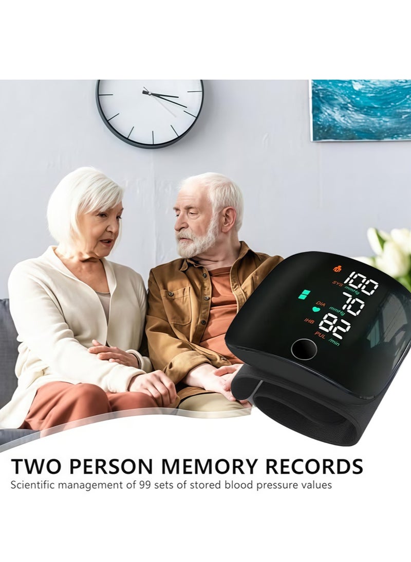 جهاز قياس ضغط الدم من المعصم، قابل لإعادة الشحن، شاشة رقمية LCD، حجم قابل للتعديل - Image 5