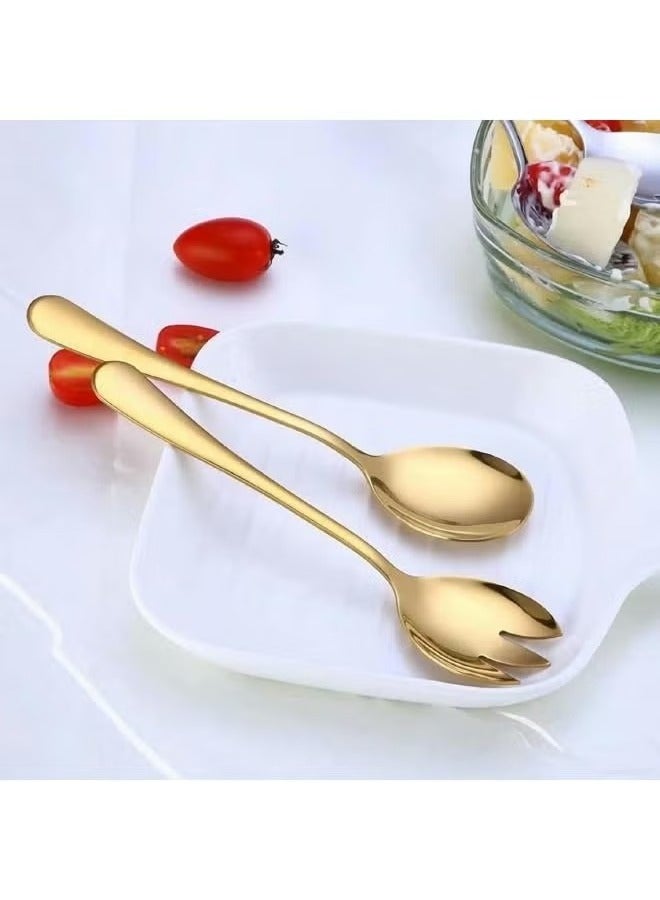 لوفت سلطة، أدوات مائدة، مجموعة من 2، ذهبي، ستانلس ستيل-194918B - Image 4