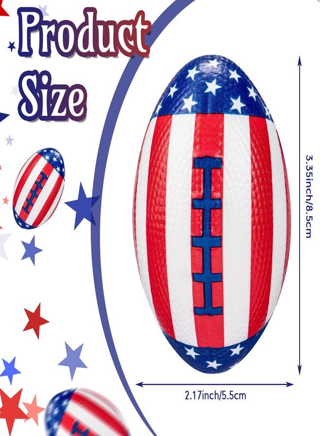 Jerify 4th of July Football Stress Ball 3.35 Inch Mini Independence Day Foam Patriotic Relief Toys Red White Blue American Flag Stress Ball for Boys Girls Memorial Day(48 Pcs) - Image 3