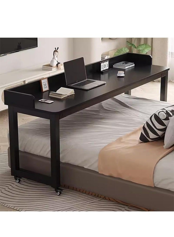 تايمي طاولة فوق السرير بعجلات محطة عمل واقفة لمكتب الكمبيوتر المحمول طاولة صينية دوارة لكتابة الكمبيوترالمحمول لغرفة المعيشة والمنزل والمستشفى باللون الاسود مقاس220x40سم - Image 4