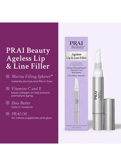 PRAI PRAI Beauty Ageless Lip and Line Filler for Instantly Ageless Lips | Lip Serum that Plumps, Smooths, & Fills In Lines | Moisturizing Lip and Line Filler with Vitamins C & E to Boost Collagen  - Image 4
