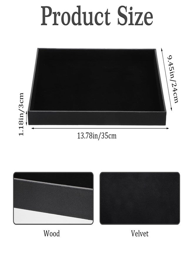 Molain Stackable Jewelry Trays - 4Pcs Black Velvet Jewelry Tray Showcase Display Plate for Necklace Bracelet Ring Organizer - Image 2