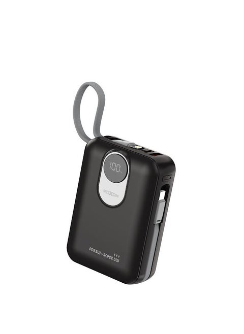 Moxom MX-PB159 20,000mAh Power Bank with PD35W, SCP22.5W Fast Charging, Type-C and Lightning Cables, LCD Display