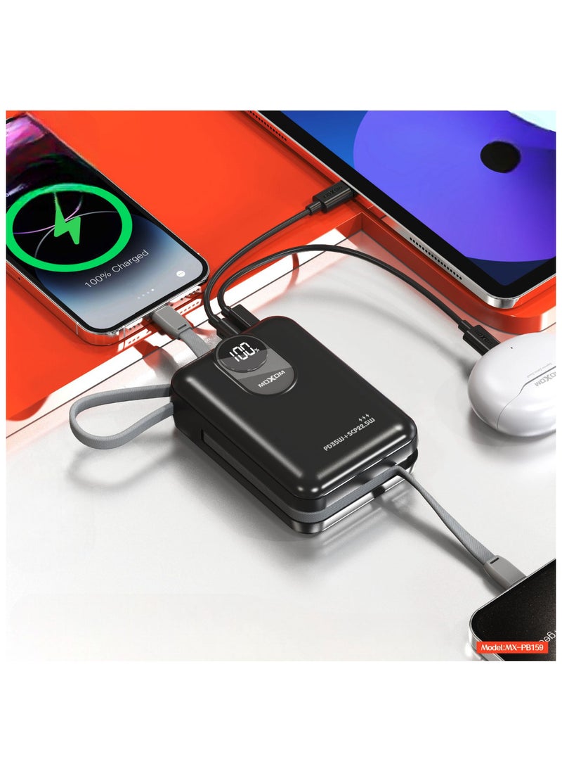 MOXOM Moxom MX-PB159 20,000mAh Power Bank with PD35W, SCP22.5W Fast Charging, Type-C and Lightning Cables, LCD Display  - Image 3