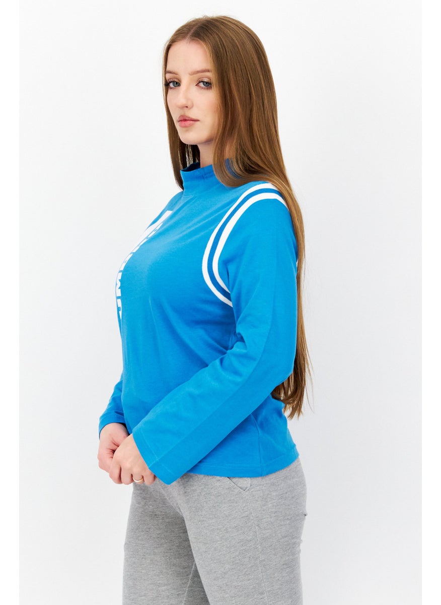 umbro Women Sportswear Fit Long Sleeve Training T-Shirt, Blue  - Image 4