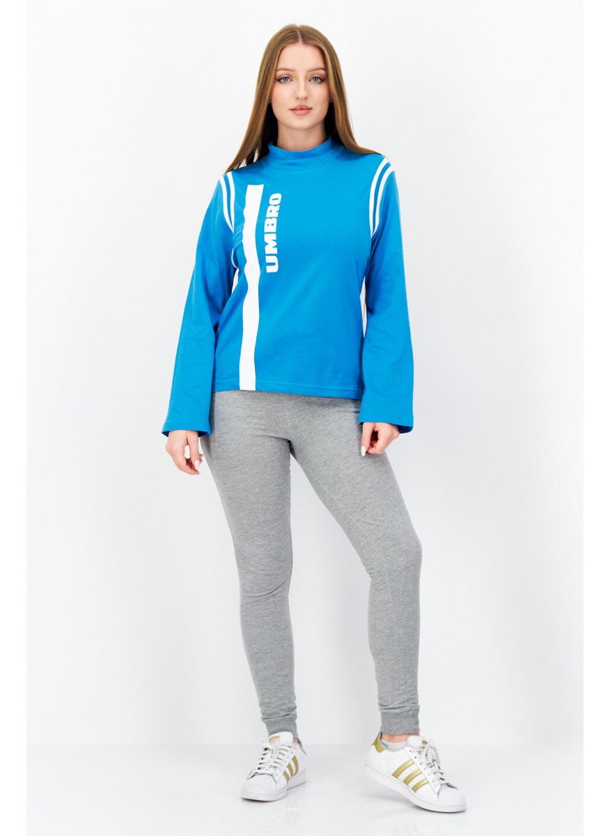 umbro Women Sportswear Fit Long Sleeve Training T-Shirt, Blue  - Image 3