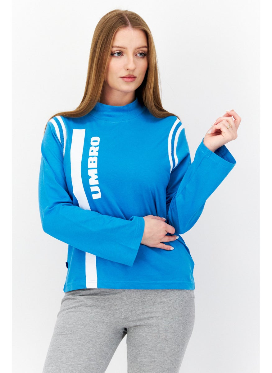 umbro Women Sportswear Fit Long Sleeve Training T-Shirt, Blue  - Image 1