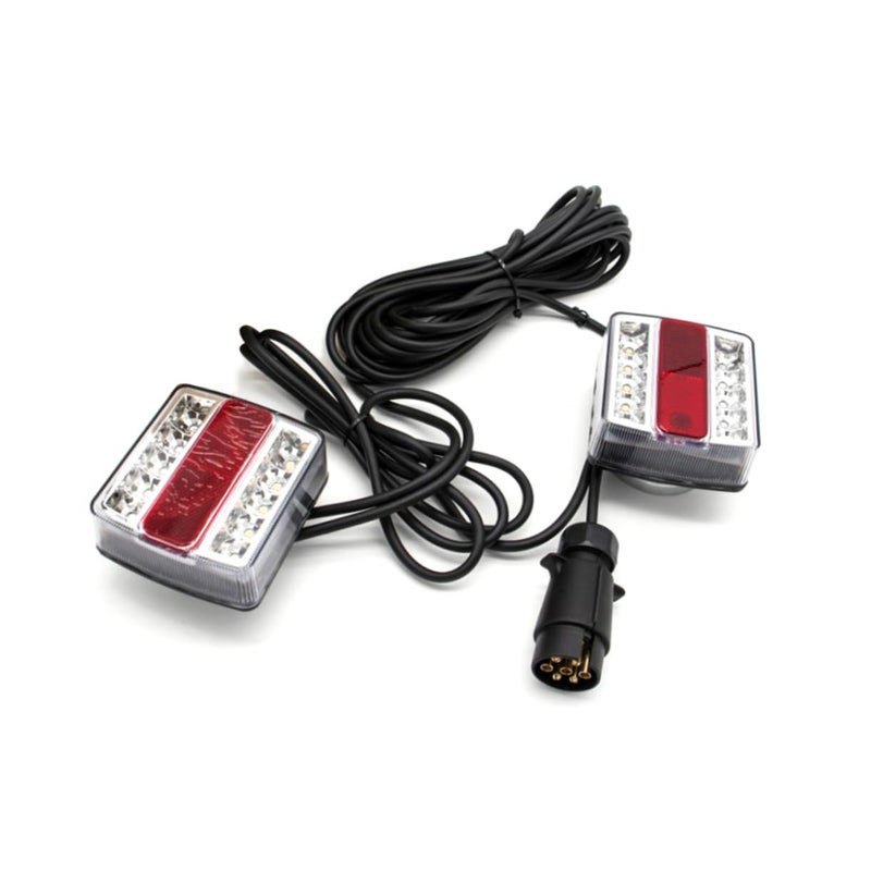 قطتان من مجموعة أضواء مؤخرة مقطورة مغناطيسية LED حمراء مع إشارات انعطاف وأضواء فرامل وإشارات تحديد - Image 2