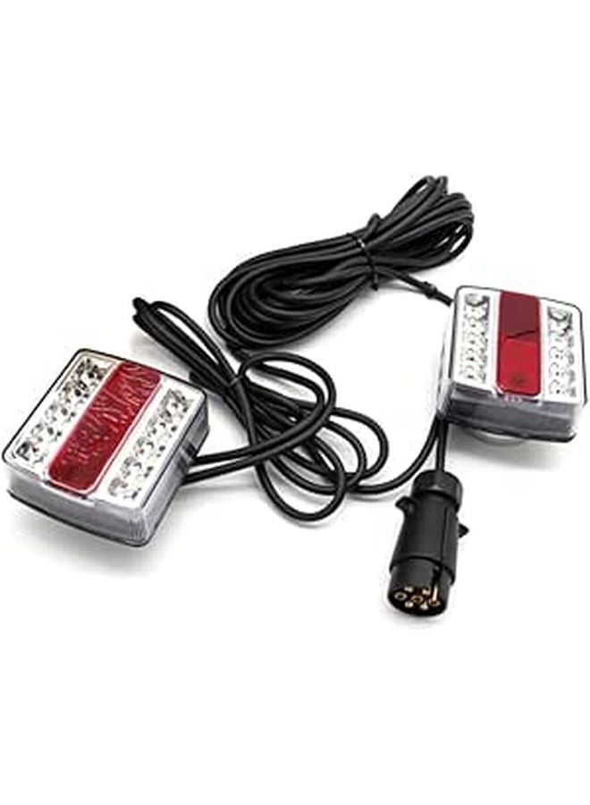 قطتان من مجموعة أضواء مؤخرة مقطورة مغناطيسية LED حمراء مع إشارات انعطاف وأضواء فرامل وإشارات تحديد - Image 1