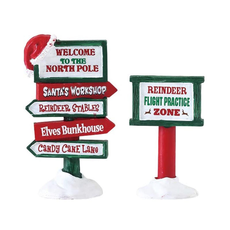 Lemax  North Pole Signs  Set of 2