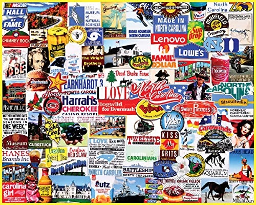 White Mountain 1000 Piece Jigsaw Puzzle The Tar Heel State Collage Puzzles with Large Pieces for Adults and Family 24x30 I Love North Carolina - Image 5