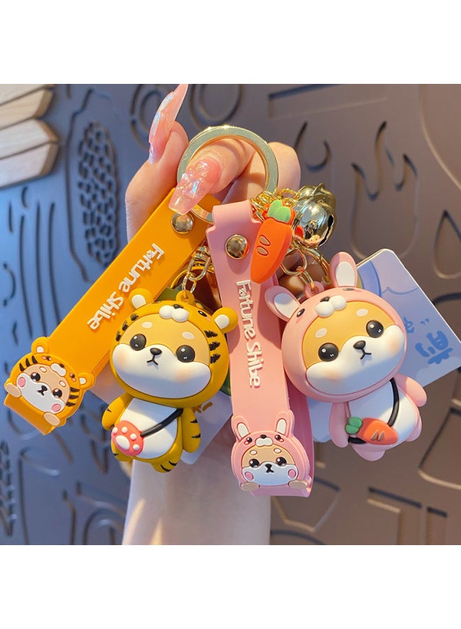 Genuine Xiao Cai Chai Zodiac Car Keychain Pendant Exquisite Birth Year Doll Couple Schoolbag Jewelry - Image 3