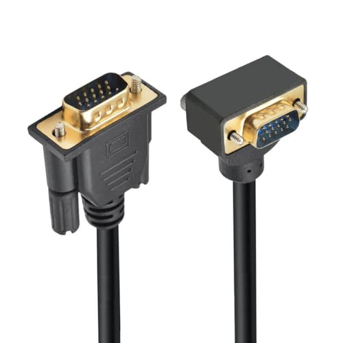 CY Cable 90 Degree Up Angled VGA RGB Male to Straight Male Extension 3COAX6C for Monitor Projector Computer - Image 1