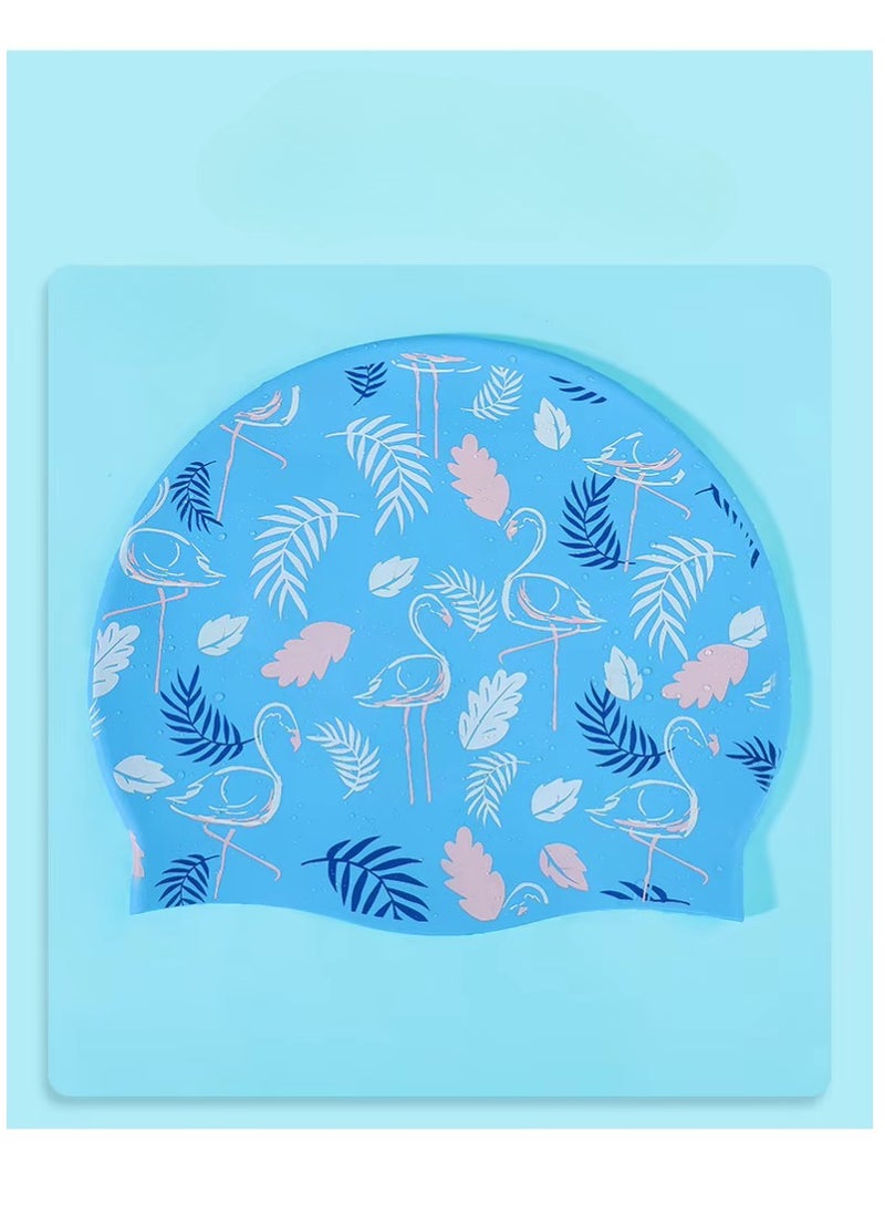 MUMS PLANET - Silicone Swim Cap With High Performance Material And Hydrodynamic Shape One Size Fits All For Adults - Multi Color - Image 1