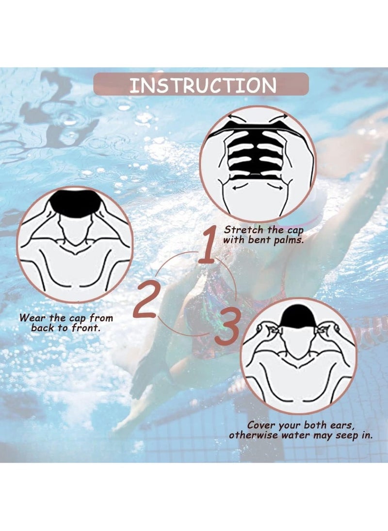 MUMS PLANET - Silicone Swim Cap With High Performance Material And Hydrodynamic Shape One Size Fits All For Adults - Multi Color - Image 1