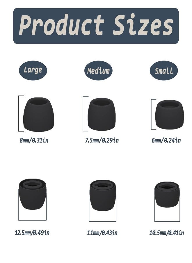 Niukeke 6 Pairs Replacement Eartips for Samsung Galaxy Buds Pro Headphones, Silicone Tips Earbuds Eartips Set, 3 Sizes L/M/S Earplug Replacement Accessories-Black - Image 4