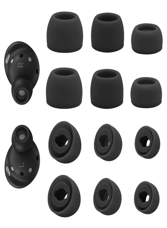 Niukeke 6 Pairs Replacement Eartips for Samsung Galaxy Buds Pro Headphones, Silicone Tips Earbuds Eartips Set, 3 Sizes L/M/S Earplug Replacement Accessories-Black - Image 1