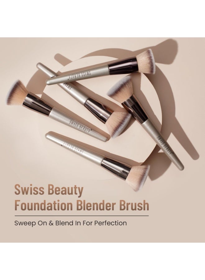Swiss Beauty Foundation Blender Brush for Makeup | Synthetic Fibres | Easy Blending - Image 2