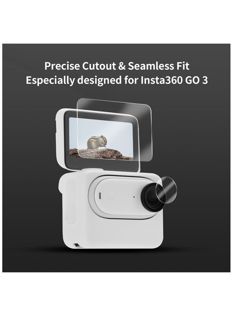 SYOSI 2 Pack Designed for Insta360 GO 3 Tempered Glass Screen Protector + 2 Pack Camera Lens Protector Tempered Glass, Anti-Bubble and Anti-Fingerprint - Image 4