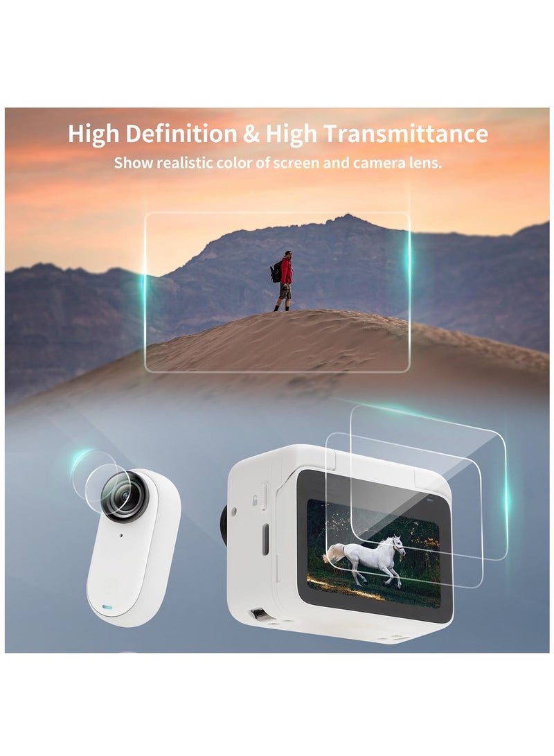 SYOSI 2 Pack Designed for Insta360 GO 3 Tempered Glass Screen Protector + 2 Pack Camera Lens Protector Tempered Glass, Anti-Bubble and Anti-Fingerprint - Image 5