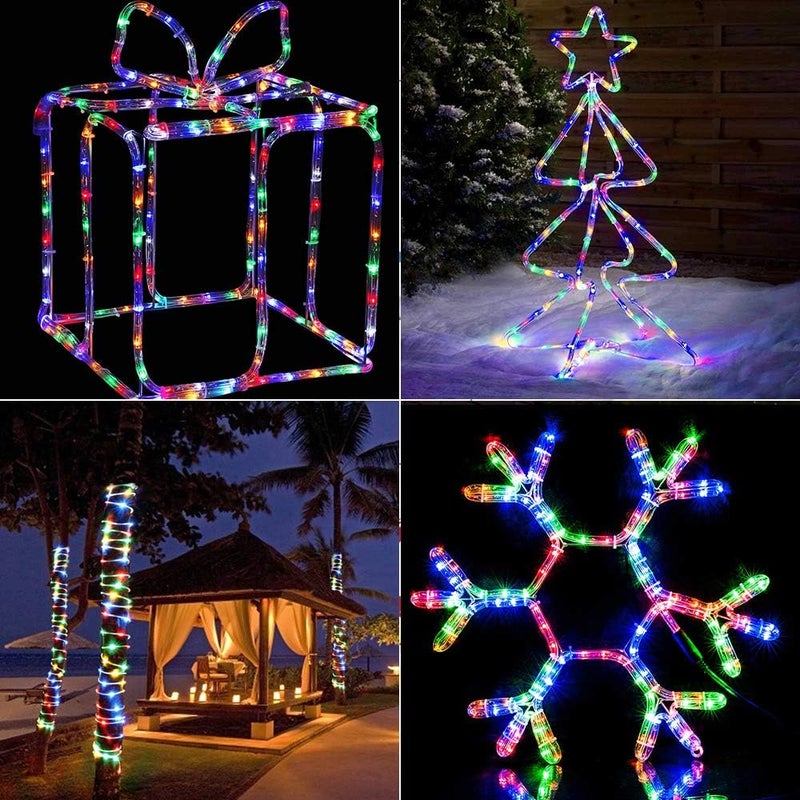 BRIZLER Multicolor Rope Lights,18ft 216 LED Christmas Rope Lights Waterproof, 120V ETL Flexible Tube Light Connectable Plugin Color Xmas Lighting for Garden, Patio, Party, Xmas, Holiday Decorations - Image 5
