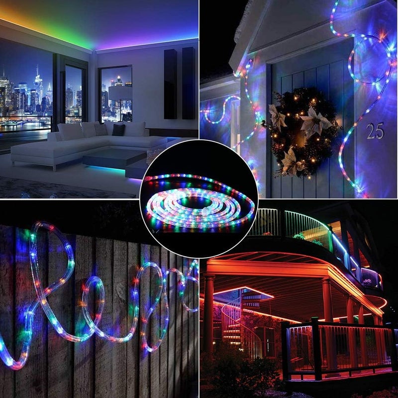 BRIZLER Multicolor Rope Lights,18ft 216 LED Christmas Rope Lights Waterproof, 120V ETL Flexible Tube Light Connectable Plugin Color Xmas Lighting for Garden, Patio, Party, Xmas, Holiday Decorations - Image 3